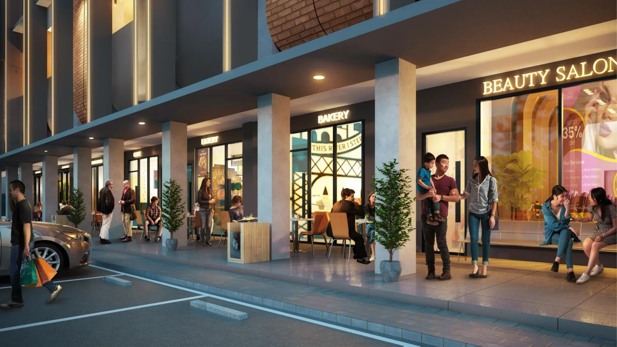 Ground floor alfresco terrace — Beauty Salon & Bakery
